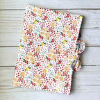 Quilted Fabric Book Sleeve with Magnetic Clasp and Bow