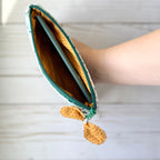 Quilted Fabric E-Reader Sleeve with Zipper and Bow Pull