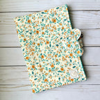 Quilted Fabric Book Sleeve with Magnetic Clasp and Bow